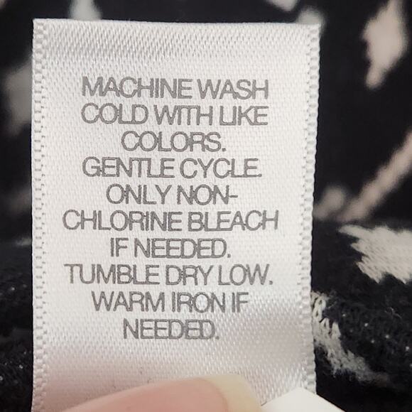 J. Jill Black & White Argyle Pullover Jersey Sweater Women's Petite S - Picture 4 of 9